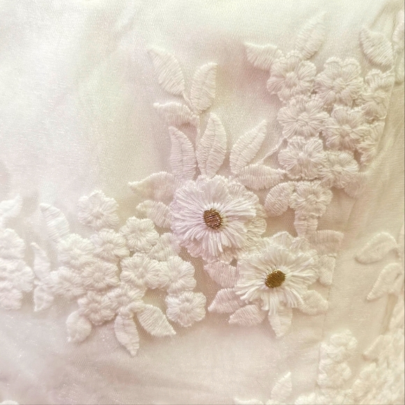 Dress The Population Tara White Gold Embroidered Lace Wedding Dress,Large,NWT - Picture 2 of 16